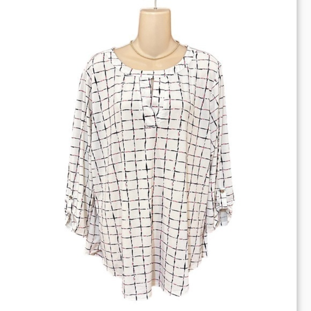 Cure print v-neck top